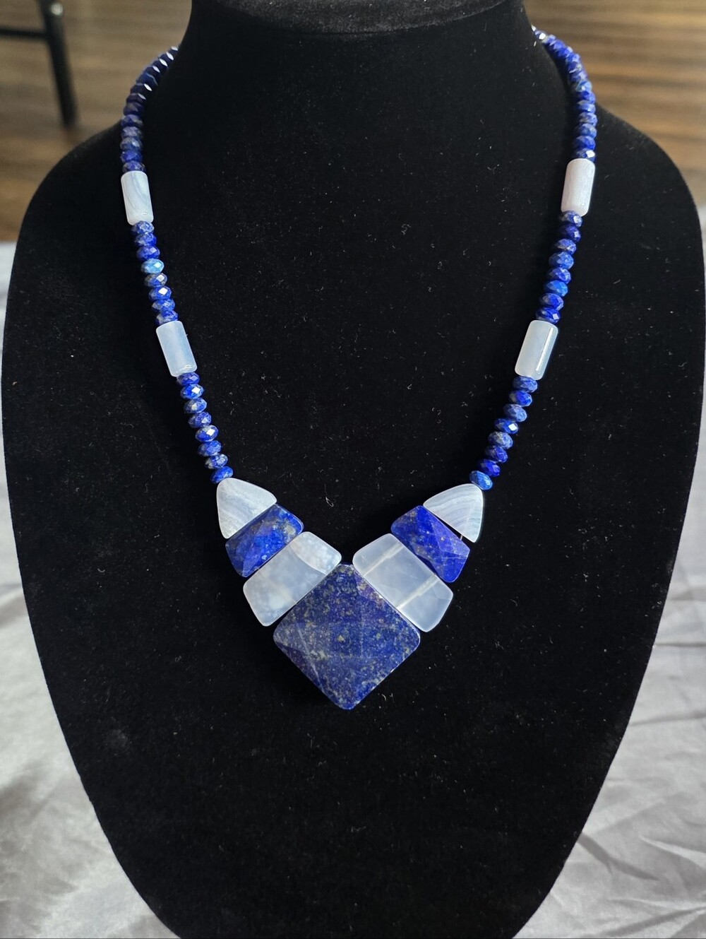 Jay King Sterling Silver Multi-Gemstone Reversible Necklace-Blue Lace Agate